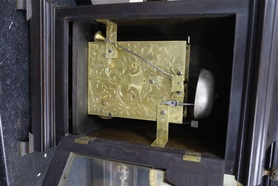 John Dade of London. A George III ebonised pear wood bracket clock, H.20.5in.